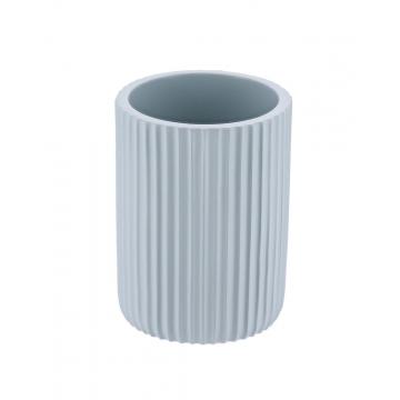 ποτήρι μπανιου polyresin γαλάζιο ριγέ 7x9.5cm