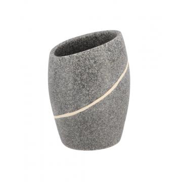 Ποτήρι μπάνιου polyresin/stone effect/γκρι 7.2x6.5x9,8cm
