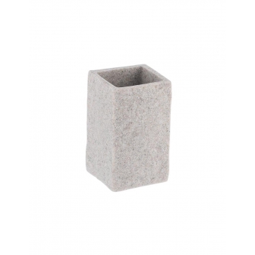 Ποτήρι μπάνιου polyresin τετρ.stone γκρι