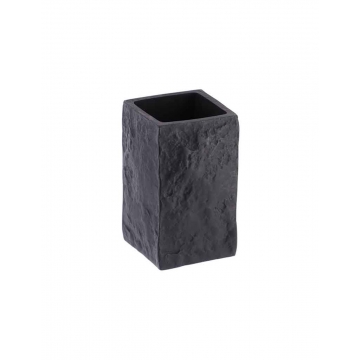 Ποτήρι μπάνιου polyresin stone μαύρο
