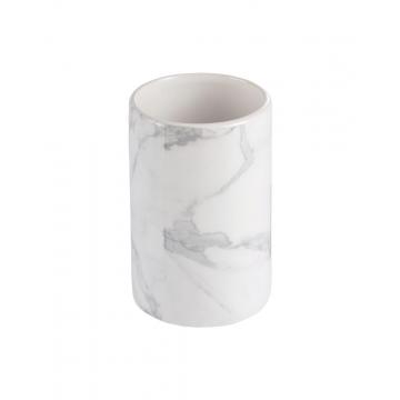 Ποτήρι οδοντόβουρτσας κεραμικό marble printed 7,2x11cm