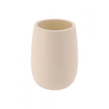Ποτήρι οδοντόβουρτσας polyresin  εκρού 350ml/7,5x11cm