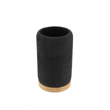 Ποτήρι polyresin μαύρο με bamboo
