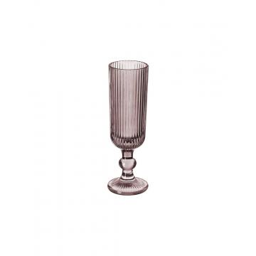 Ποτήρι σαμπάνιας ριγωτό ροζ 160ml/6x18,4cm