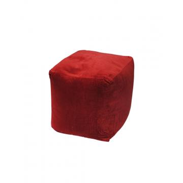 Πουφ βελούδινο κόκκινο 45Χ45Χ45cm
