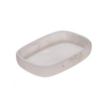 Σαπουνοθήκη marble εκρού polyresin 13,5x9,5x2,5cm