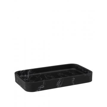 Πιάτο / σαπουνοθηκη polyresin marble μαύρη 19,2Χ11,3Χ2,5