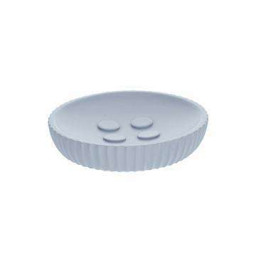 Σαπουνοθήκη polyresin γαλάζια ριγέ 11x2.4cm