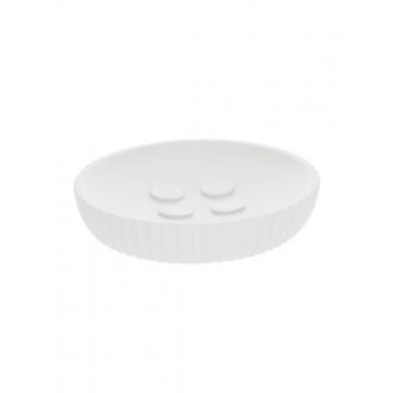 Σαπουνοθήκη polyresin λευκή ριγέ 11x2.4cm