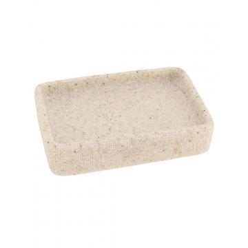 Σαπουνοθήκη polyresin παραλ/μη sand μπεζ 12x8x3cm
