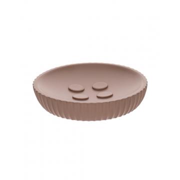 Σαπουνοθήκη polyresin ριγέ cappuccino 11x2.4cm