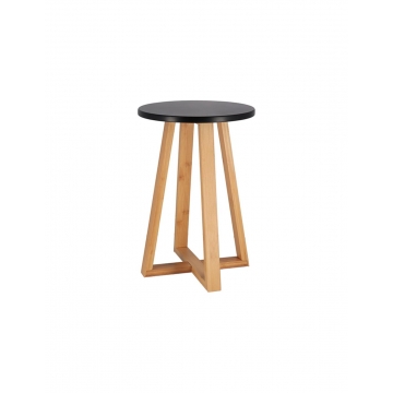 Σκαμπώ ξύλινο μαύρο  bamboo 30Χ43