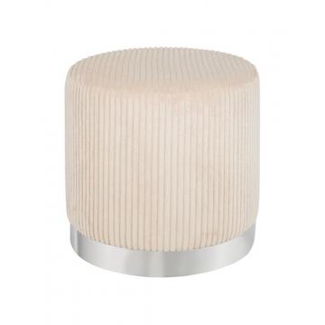 Σκαμπώ "Sylia" εκρού βελούδο 38x38 cm