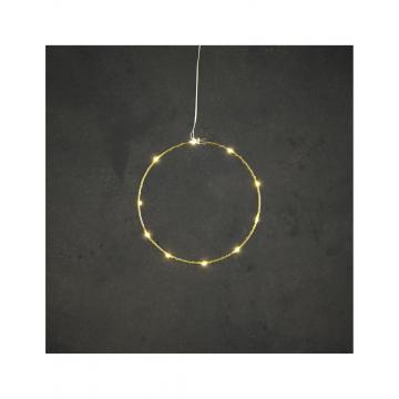 Στεφάνι χρυσό με 10LED λαμπάκια/warm white/μπαταρία Φ20cm