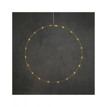 Στεφάνι χρυσό με 20LED λαμπάκια/warm white/μπαταρία Φ50cm