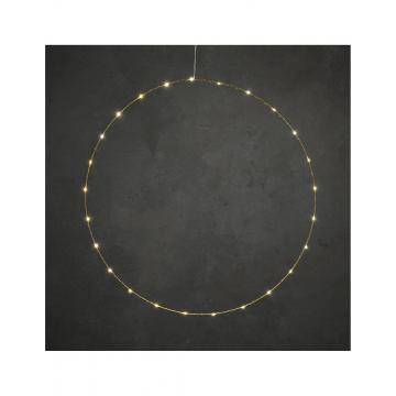 Στεφάνι χρυσό με 25LED λαμπάκια/warm white/μπαταρία Φ70cm