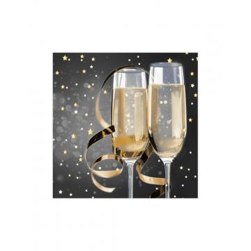 Χαρτοπετσέτες 3φυλλες coctail"CHAMPAGNE GLASS" 25x25 set20pcs