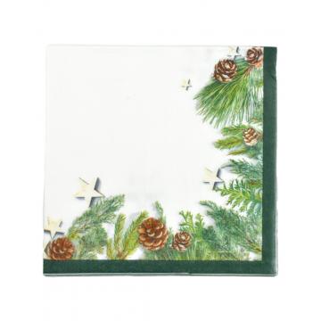 Χαρτοπετσέτες 3φυλλες "PINE CONES" 33x33 set20pcs