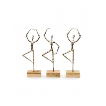 Γυναικεία φιγούρα "Dancer" αλουμίνιο σε mango βάση19x7,5x40cm