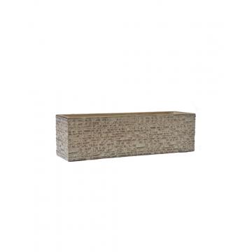 Ζαρντινιέρα fibreclay brick αν.καφέ χρ. 60Χ17Χ17